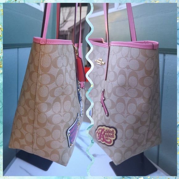 Coach X Disney Cinderella City Tote In Signature C Canvas With Patches - Picture 4 of 11